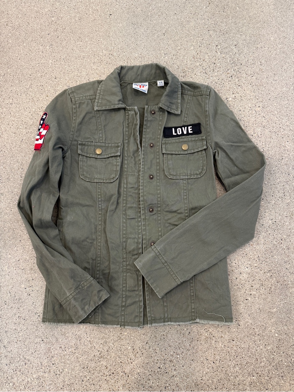 Junk Food Clothing Olive Green Military-Style Beatles Jacket in XS